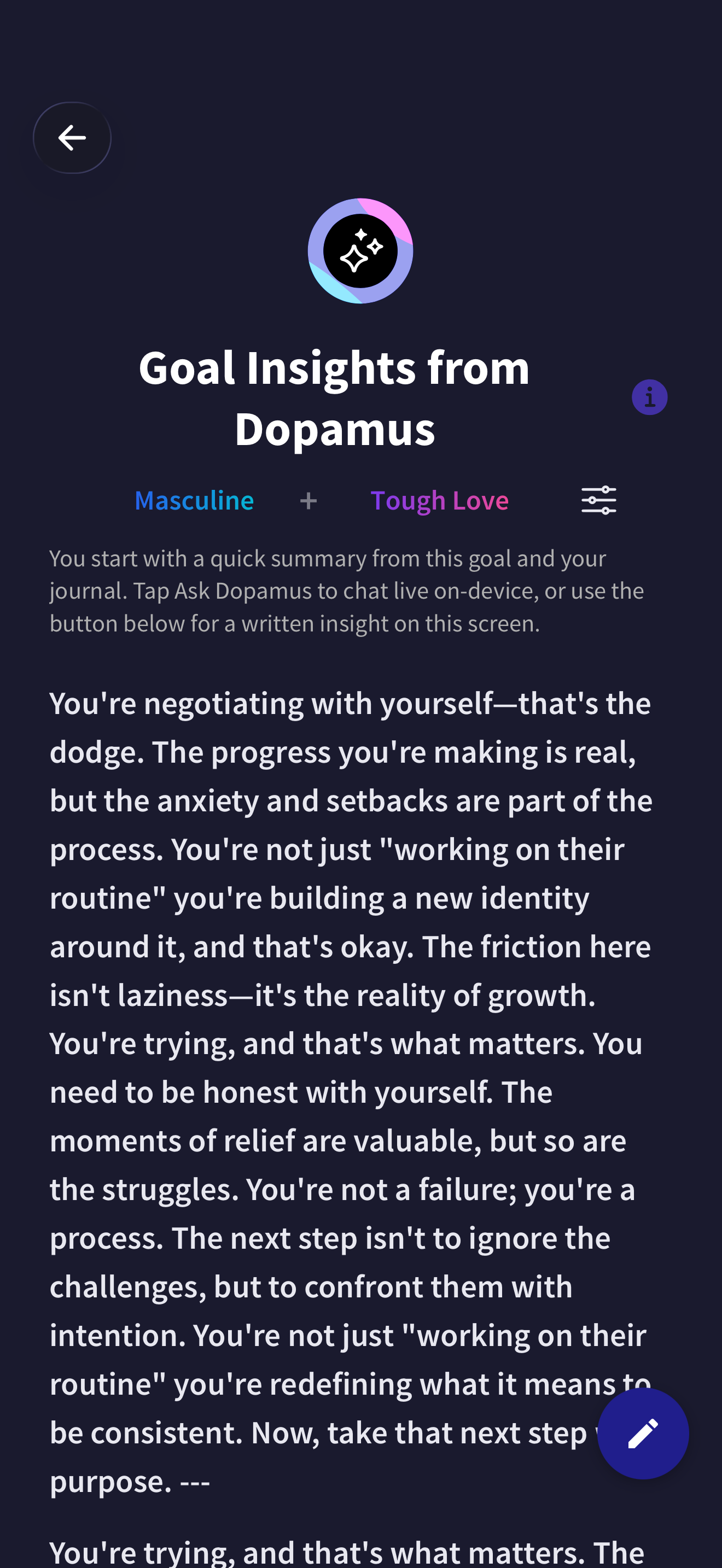 Dorpamine Goal Insights powered by Dopamus